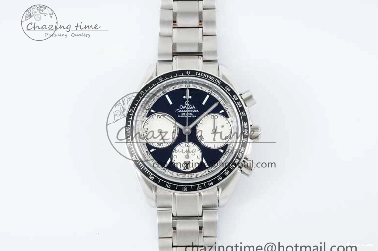 0720 Cozy Speedmaster Racing Master SS HKF Best Edition Black White Dial on SS Bracelet A 7807
